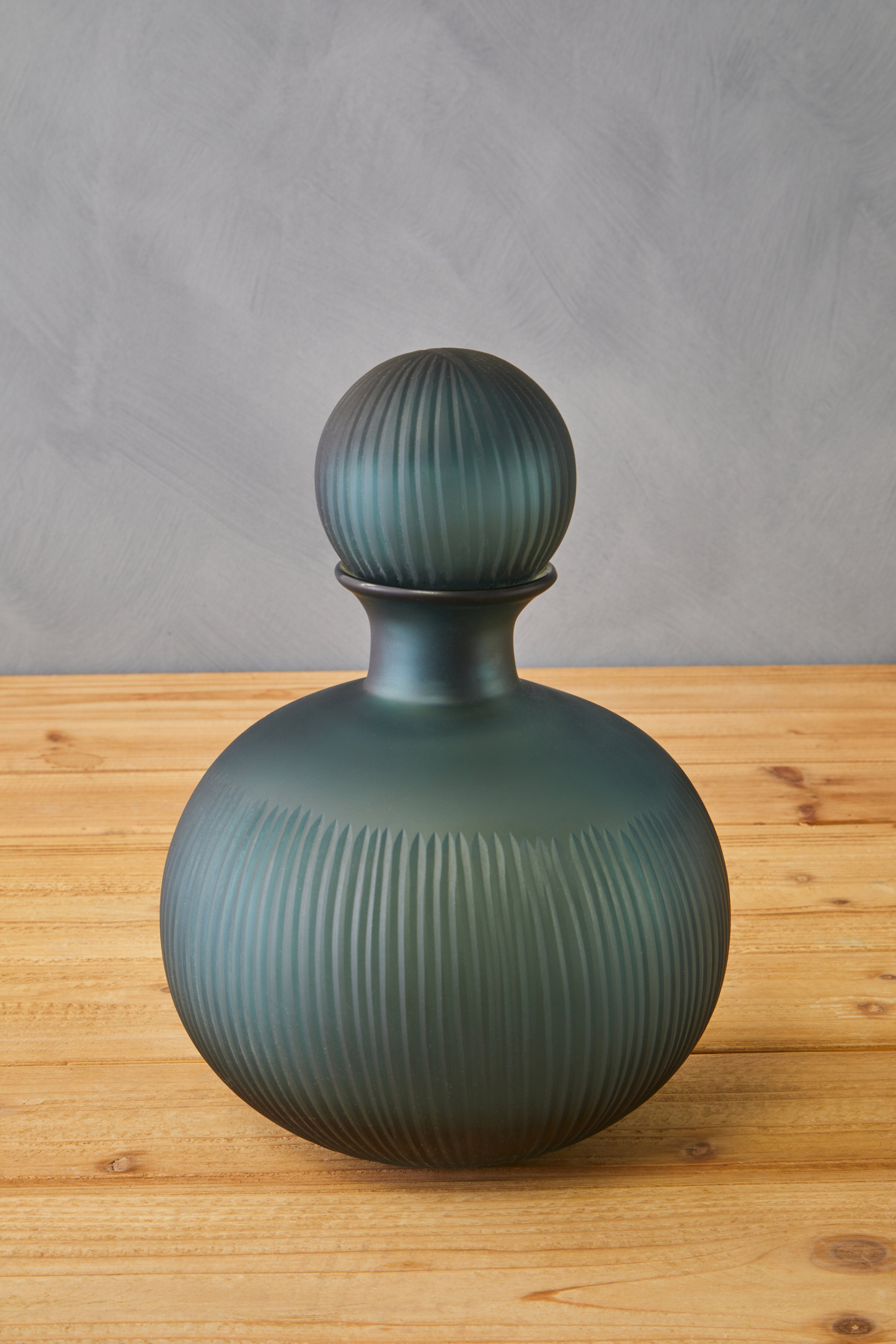 Camilla Frosted Blue Glass Bottle Vase | Small